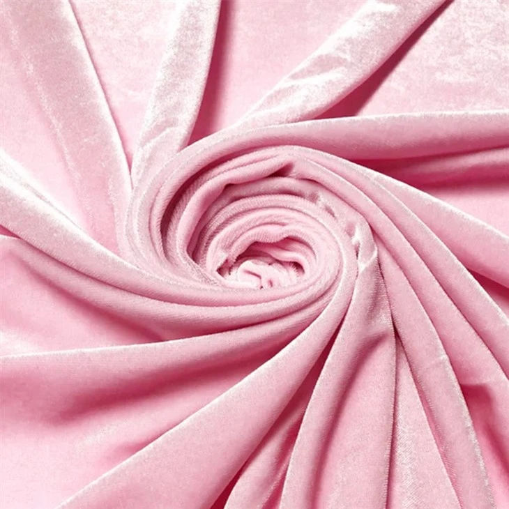 Pink Stretch Velvet Fabric suppliers